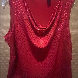 Karen Scott Sequin Red Tank Top